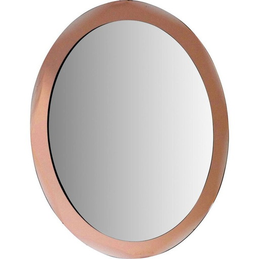 Miroir vintage Antonio Lupi Luxor cristal art rosecopper 1950