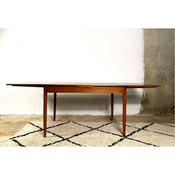 Image 1 of Table de salle à manger à rallonge vintage en placage de teck, Danemark 1960