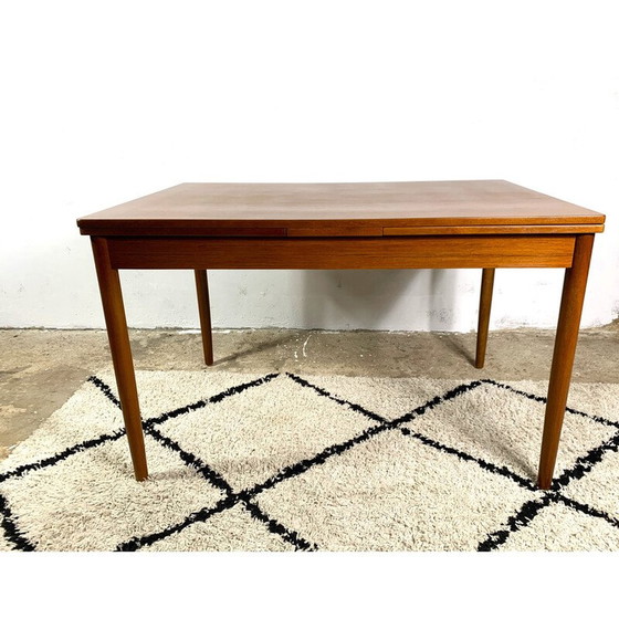 Image 1 of Table de salle à manger à rallonge vintage en placage de teck, Danemark 1960