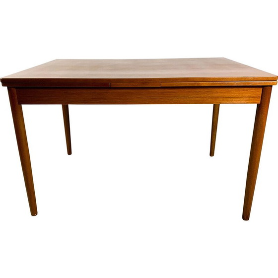 Image 1 of Table de salle à manger à rallonge vintage en placage de teck, Danemark 1960