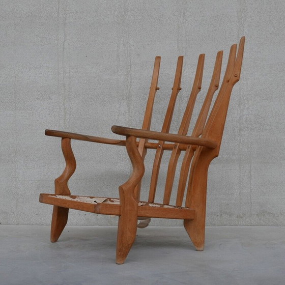 Image 1 of Fauteuil "Repos" en chêne du milieu du siècle par Guillerme et Chambron, France années 1960