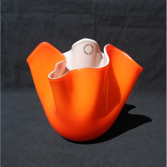 Image 1 of Vase vintage Fazzoletto en verre de Murano par Fulvio Bianconi pour Venini, Italie 2003