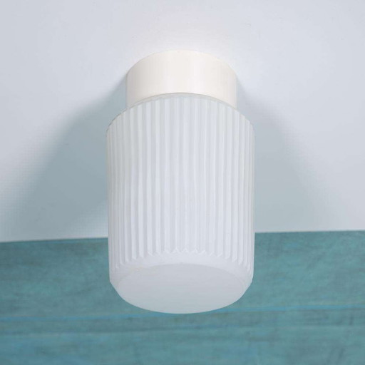 Plafonnier en verre de l'ère spatiale côtes, lampe en verre minimaliste