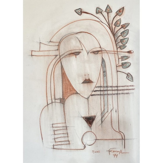 Image 1 of Peinture au sang vintage d'André Ferrand, 1999