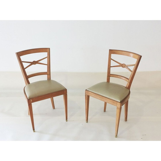 Image 1 of Paire de chaises vintage en sycomore - années 1940