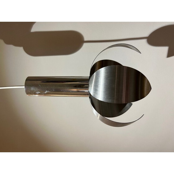 Image 1 of Lampe suspendue vintage en chrome et acier brossé