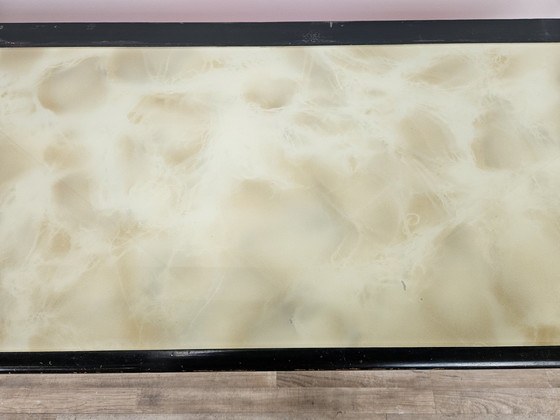 Image 1 of 1960S Commode de chambre à coucher avec six tiroirs et dessus en verre