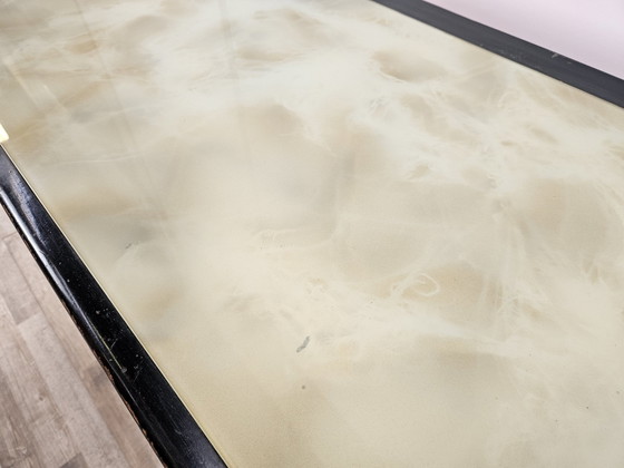 Image 1 of 1960S Commode de chambre à coucher avec six tiroirs et dessus en verre