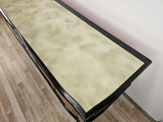 Image 1 of 1960S Commode de chambre à coucher avec six tiroirs et dessus en verre