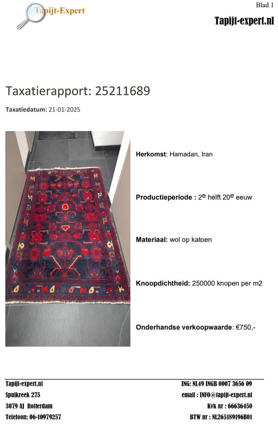 Image 1 of Tapis persan original noué à la main