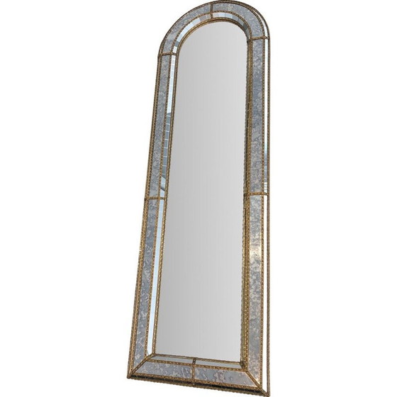 Image 1 of Miroir multifacettes vintage avec guirlandes en laiton, 1970