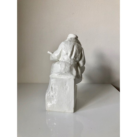 Image 1 of Vintage porcelaine homme jouant du luth art déco avec luth, Tchécoslovaquie 1940