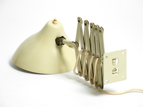 Image 1 of Original Mid Century Beige Industrial Design Foldable Extendable Wall "Scissor" Lamp From Sis