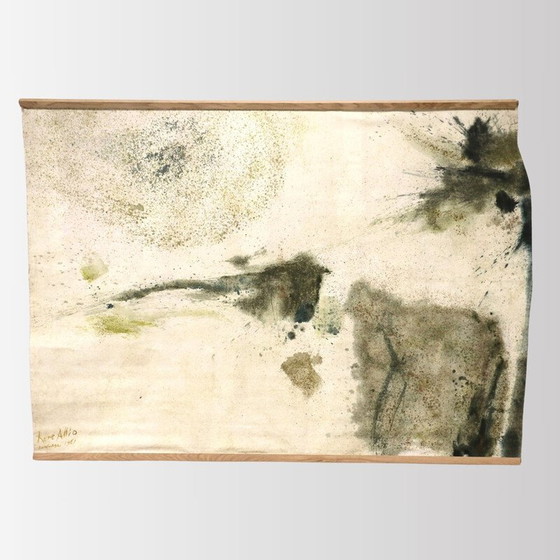 Image 1 of Huile sur toile vintage de René Allio, France 1961