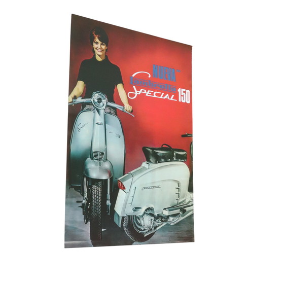 Image 1 of Affiche publicitaire Lambretta d'époque
