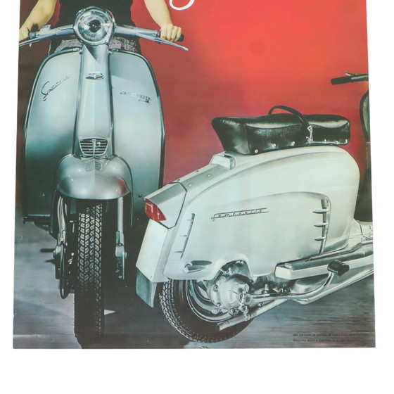 Image 1 of Affiche publicitaire Lambretta d'époque