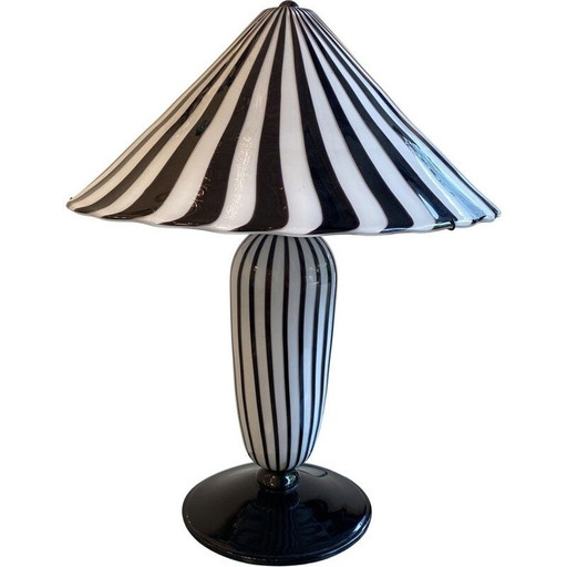 Lampe de table vintage en verre de Murano, Italie 1980