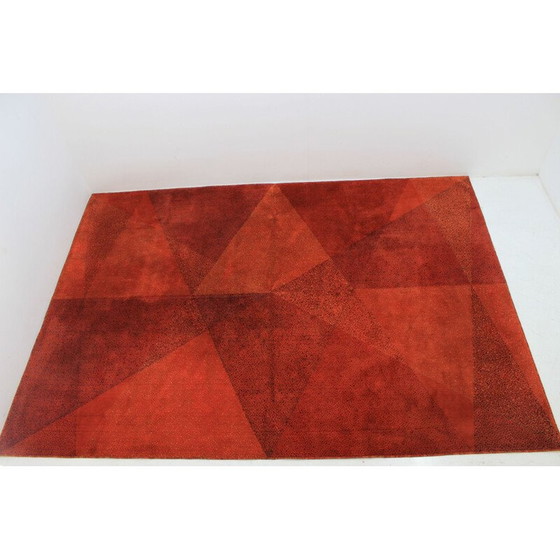 Image 1 of Tapis géométrique vintage en laine, 1970