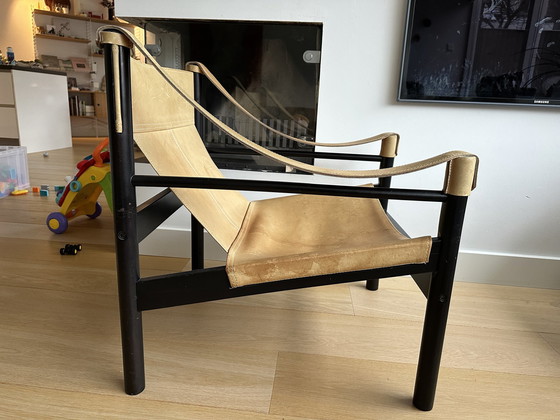 Image 1 of Abel Gonzalez Safari Sling Lounge Chair Cuir Cognac