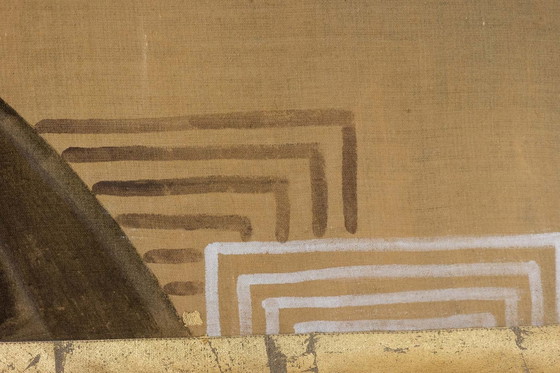 Image 1 of Toile Peinte Représentant Une Élégante Des Années 1950. Contemporain.