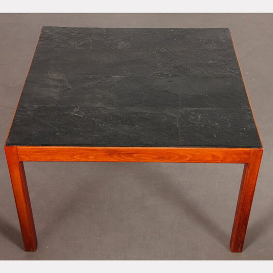 Image 1 of Table basse vintage en bois et ardoise, 1970