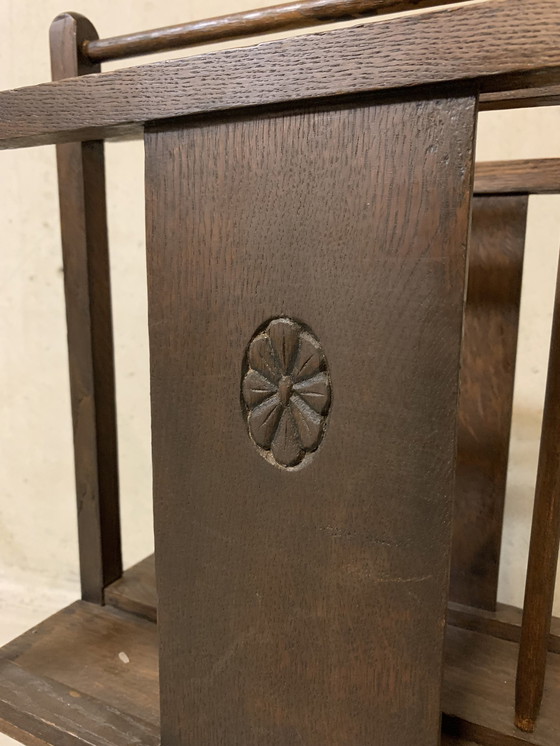 Image 1 of Porte-revues / Porte-journaux en chêne ancien