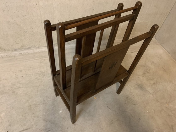 Image 1 of Porte-revues / Porte-journaux en chêne ancien