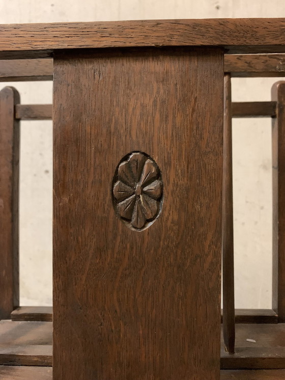 Image 1 of Porte-revues / Porte-journaux en chêne ancien