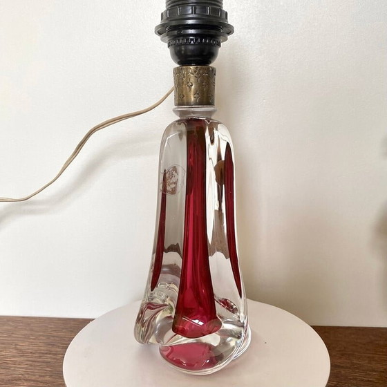 Image 1 of Lampe vintage rouge Val Saint Lambert