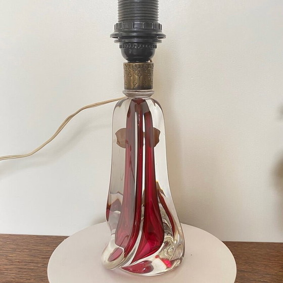 Image 1 of Lampe vintage rouge Val Saint Lambert