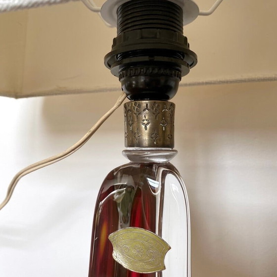 Image 1 of Lampe vintage rouge Val Saint Lambert