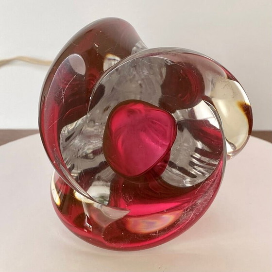 Image 1 of Lampe vintage rouge Val Saint Lambert