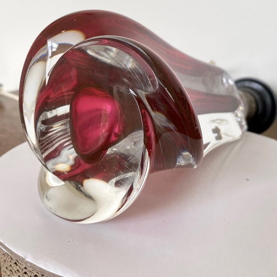 Image 1 of Lampe vintage rouge Val Saint Lambert