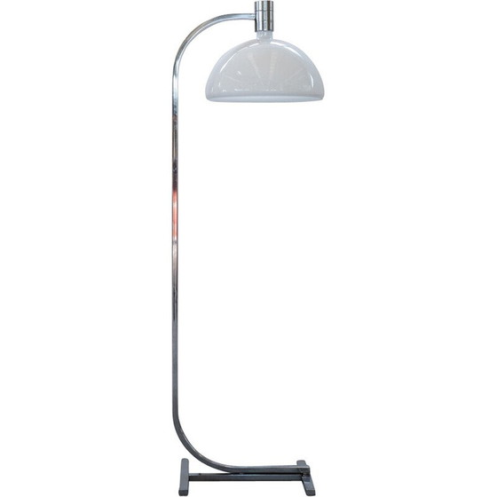 Image 1 of Lampadaire vintage modèle AM-AS en verre opalin et métal chromé par Franco Albini pour Sirrah Italia, Italie 1960
