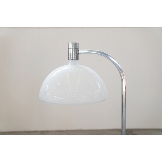 Image 1 of Lampadaire vintage modèle AM-AS en verre opalin et métal chromé par Franco Albini pour Sirrah Italia, Italie 1960