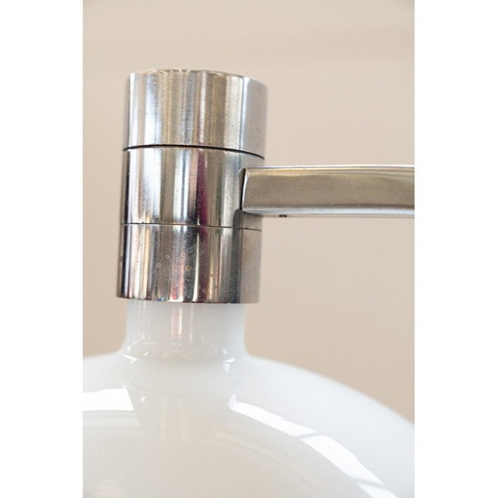 Image 1 of Lampadaire vintage modèle AM-AS en verre opalin et métal chromé par Franco Albini pour Sirrah Italia, Italie 1960