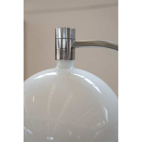 Image 1 of Lampadaire vintage modèle AM-AS en verre opalin et métal chromé par Franco Albini pour Sirrah Italia, Italie 1960