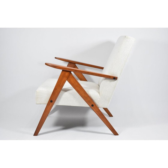 Image 1 of Fauteuil vintage VAR, 1960s, entièrement rénové, tapissé, couleur beige Scandinave 1960