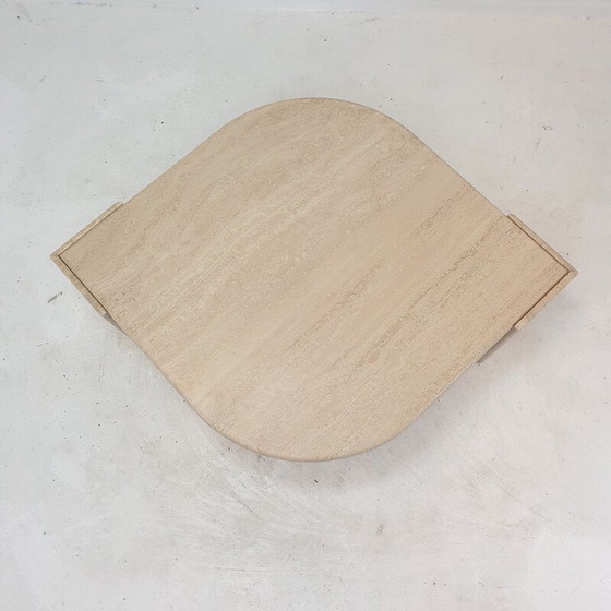 Image 1 of Table basse vintage en travertin, Italie 1980
