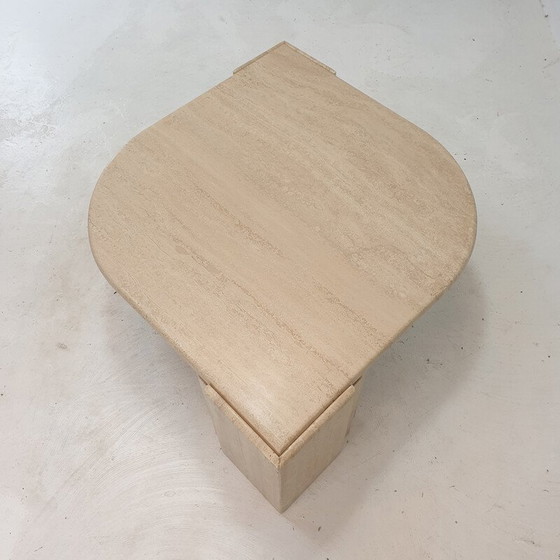 Image 1 of Table basse vintage en travertin, Italie 1980