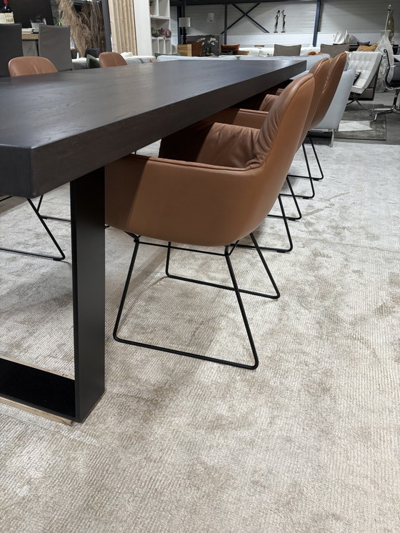 Image 1 of Chaises de salle à manger Freifrau Leya en cuir cognac VV fond noir