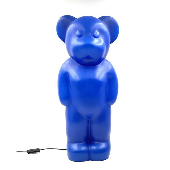 Image 1 of Lampe postmoderne vintage en forme d'ours bleu par Heinz Klein pour Elmar Flötotto, Allemagne 1990