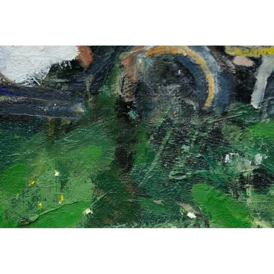 Image 1 of Huile sur assiette moderne d'Ove Olson, France 1973