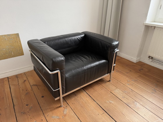 Image 1 of Cassina Lc 3 Fauteuil Par Le Corbusier En Cuir Original Chrome