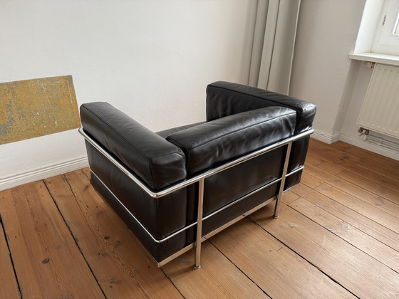 Image 1 of Cassina Lc 3 Fauteuil Par Le Corbusier En Cuir Original Chrome