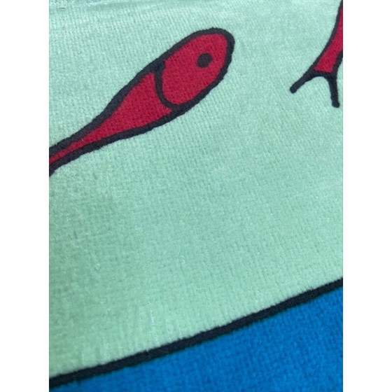 Image 1 of Serviette de plage vintage "Tintin dans l'eau" par Hergé pour Jalla, 1995
