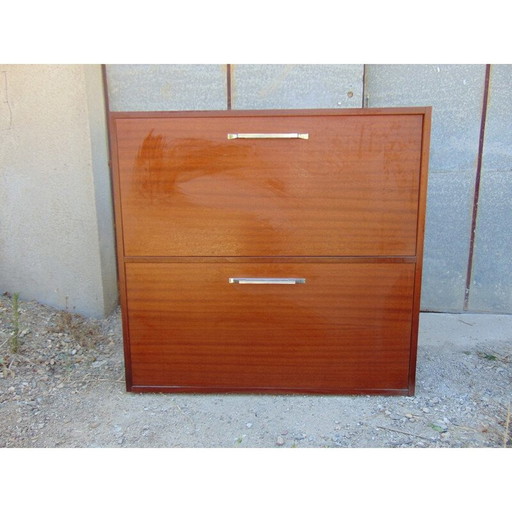 Meuble de bureau 2 tiroirs en bois - 1970