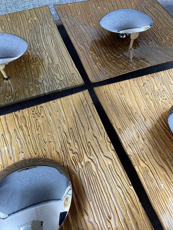 Image 1 of Applique (1 de 3), Appliques, Art Déco, Mid Century Modern, Chrome, Verre de Murano, Luminaires de luxe, Vintage, Unique