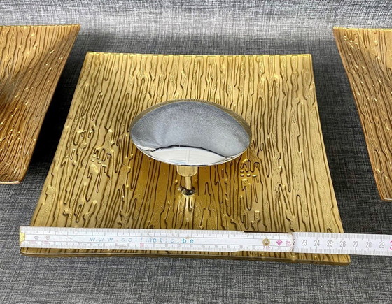 Image 1 of Applique (1 de 3), Appliques, Art Déco, Mid Century Modern, Chrome, Verre de Murano, Luminaires de luxe, Vintage, Unique