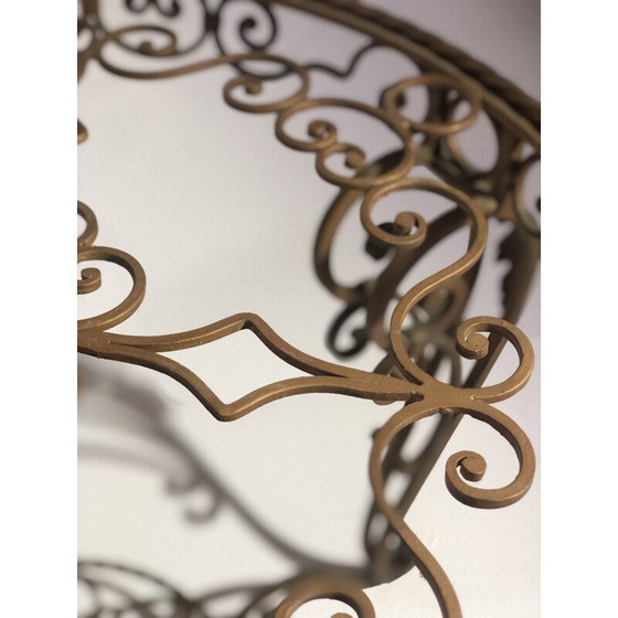 Image 1 of Table basse ronde vintage entièrement en fer forgé, 1960